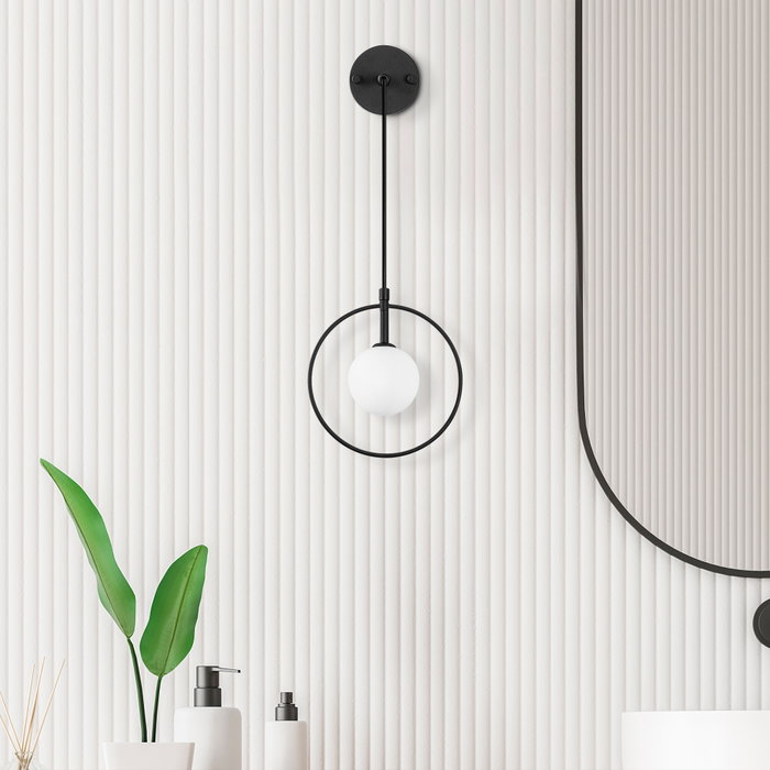 Opviq Geometri - 11125 Lámpara de pared blanco y negro